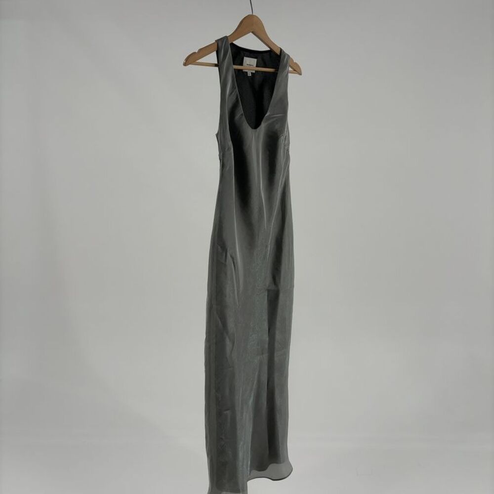 Reformation Soleia Silver Slip Dress